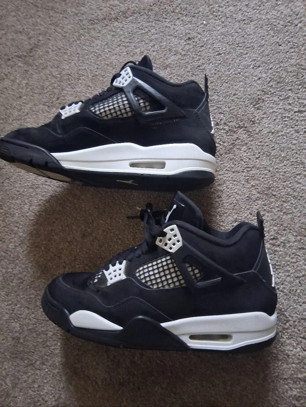 Nike Air Jordan 4 Retro White Thunder Black White FQ8138-001 Men's Size 7.5